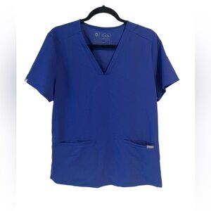 Figs Blue Short Sleeve Women's Top
